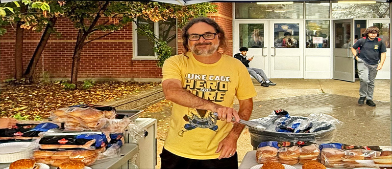 Photo of St. Mother Teresa Catholic Academy staff during the BBQ