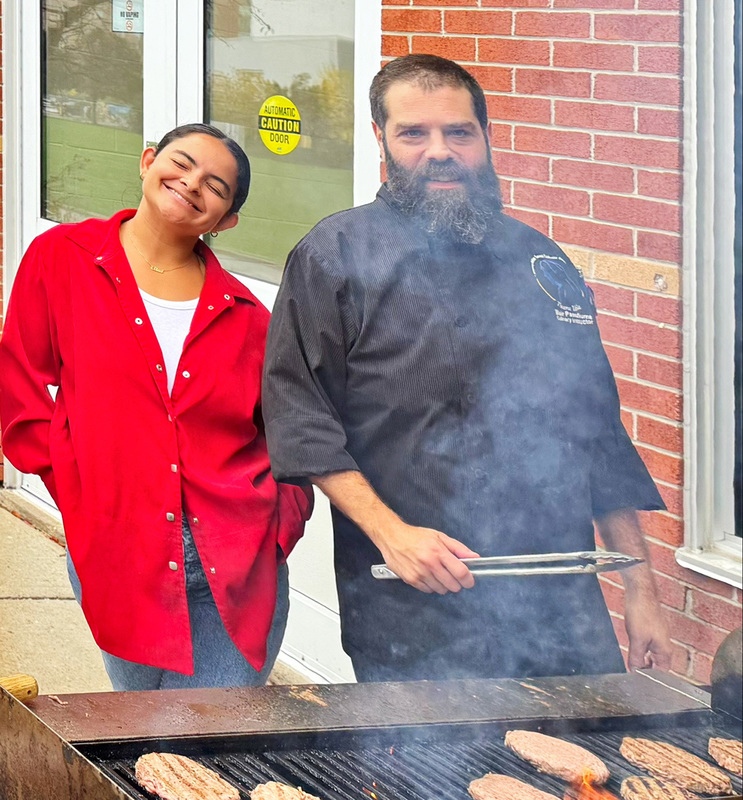 Photo of St. Mother Teresa Catholic Academy staff during the BBQ