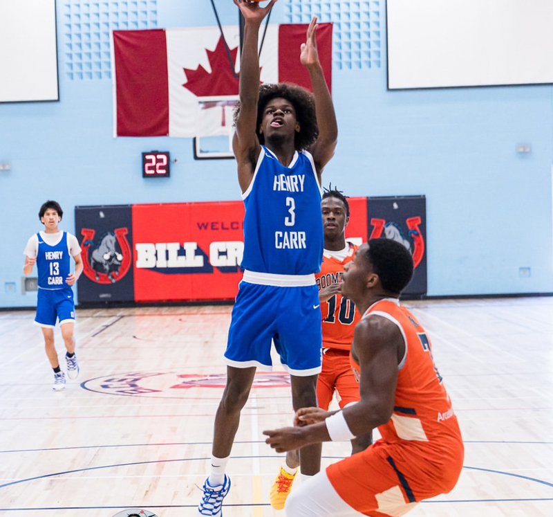 Students playing basketball in a gym
