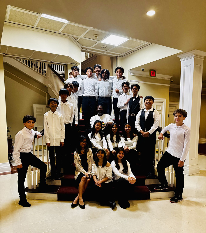 Group photo of Holy Spirit Catholic School's Steel Orchestra students