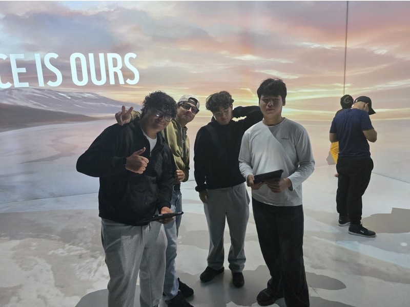 Photo of Chaminade students at Arcadia Earth exploring an exhibit