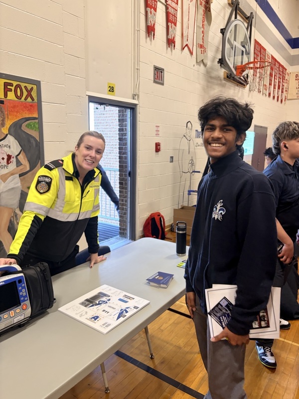 Students engaging with community partners and exploring post-secondary pathways during the event.