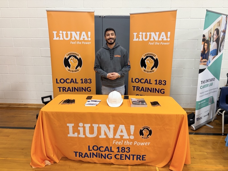 Guidance staff, presenters, and students interacting during pathways planning activities at the school.