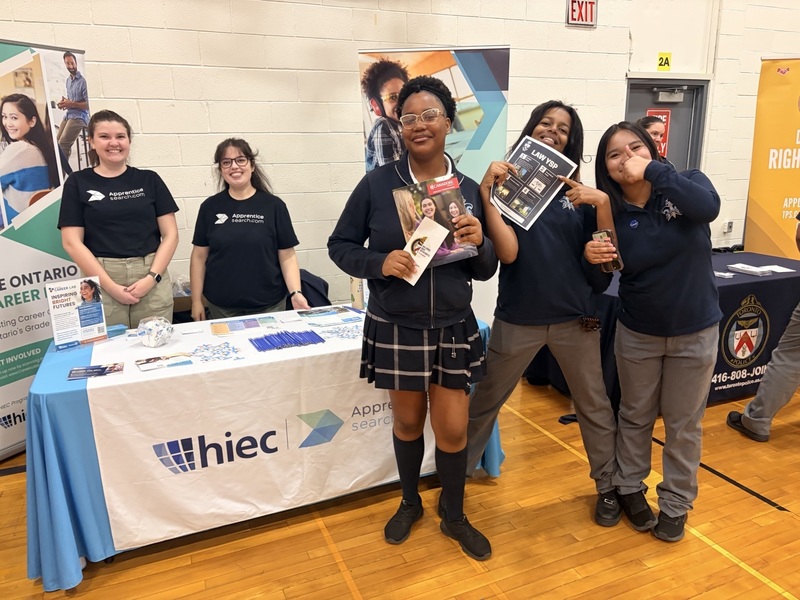 Students engaging with community partners and exploring post-secondary pathways during the event.