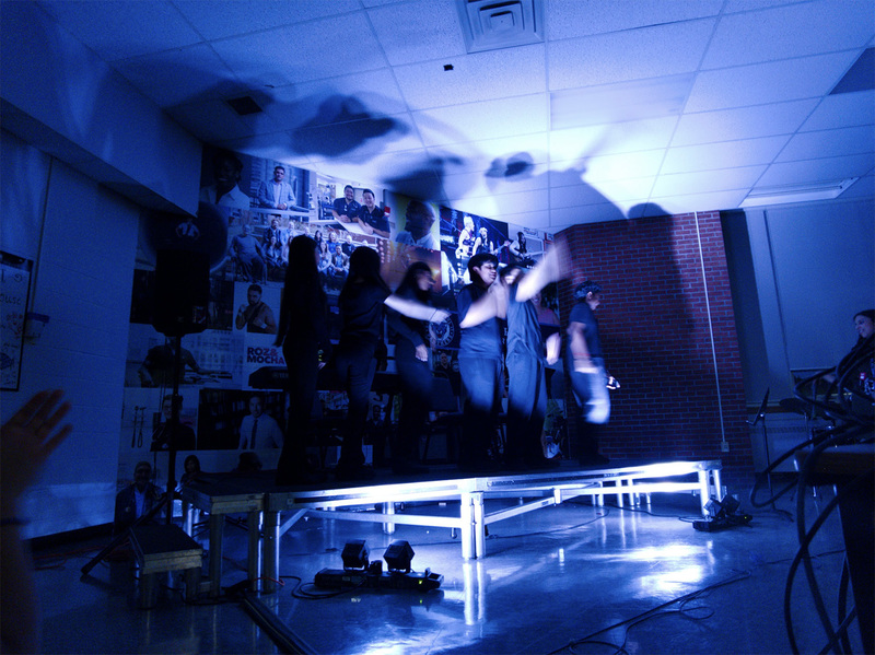 Photo of St. John Paul II students performing at the Coffeehouse