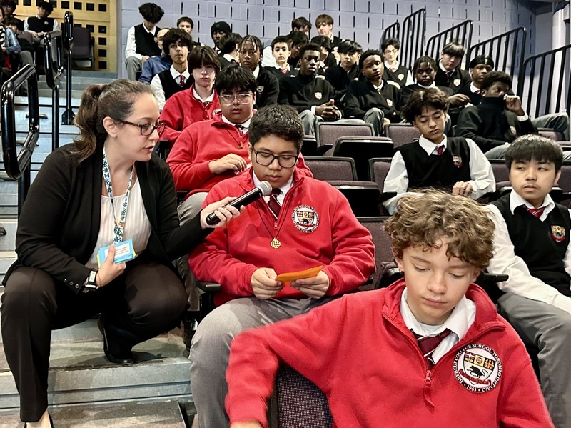 Photo of Brebeuf staff and students at the event