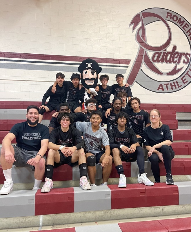 Group photo of the St. Oscar Romero Senior Boys Volleyball team
