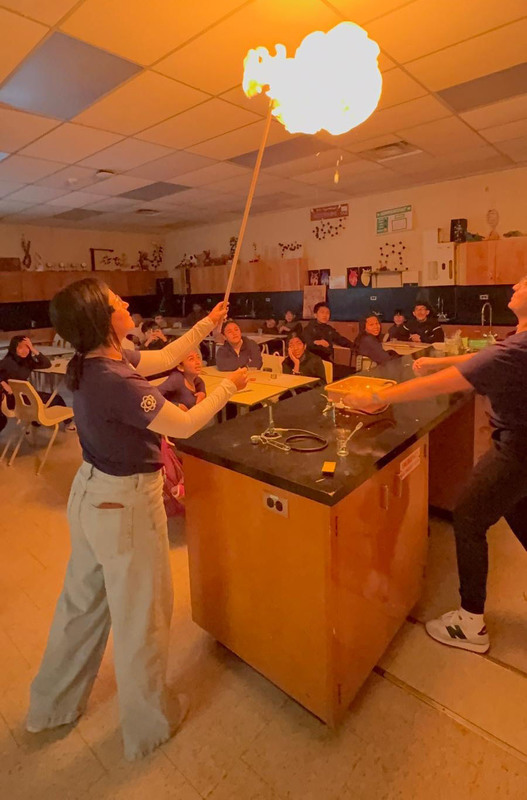 Elementary students attend presentation by high school students during Francis Libermann’s Take Our Kids to High School Day