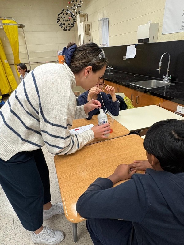 Elementary students attend presentation by high school students during Francis Libermann’s Take Our Kids to High School Day
