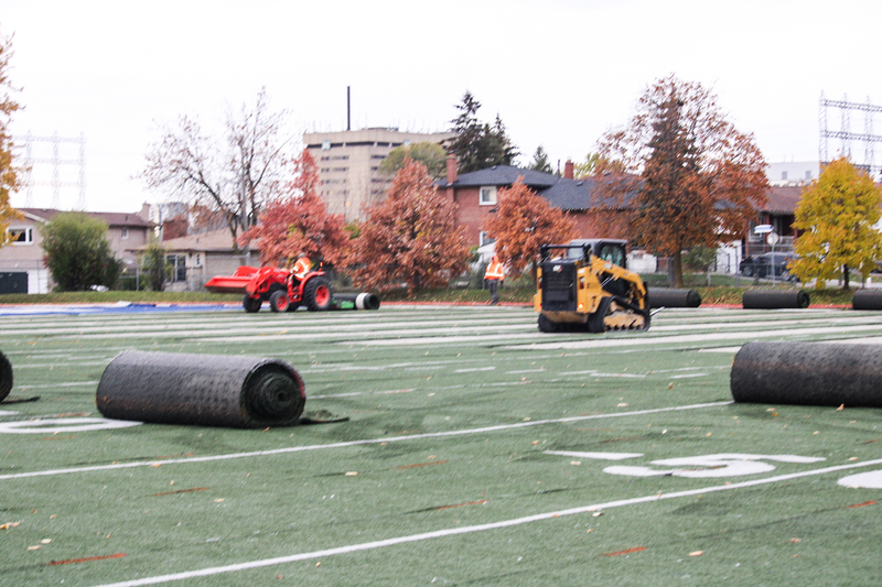 Photo of the Father Henry Carr field under renovation
