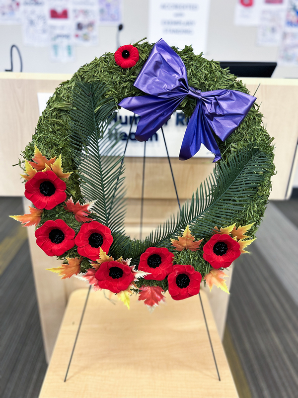 Photo of the Remembrance Day wreath at the event