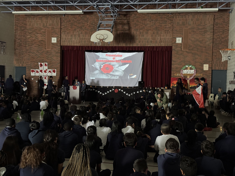Photo of St. Angela's Remembrance Day assembly