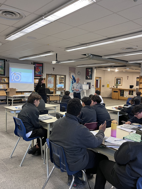 Photo of James Cardinal McGuigan students attending the Junior Achievement (JA) Central Ontario’s Financial Literacy Program
