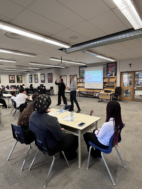 Photo of James Cardinal McGuigan students attending the Junior Achievement (JA) Central Ontario’s Financial Literacy Program