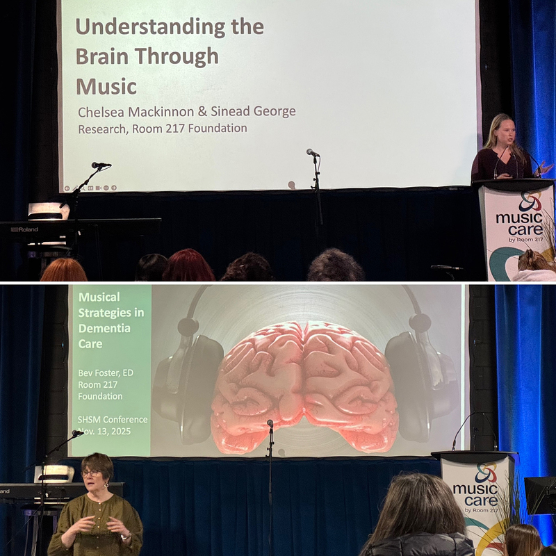 Collage of photos of SHSM students attending MUSIC CARE conference