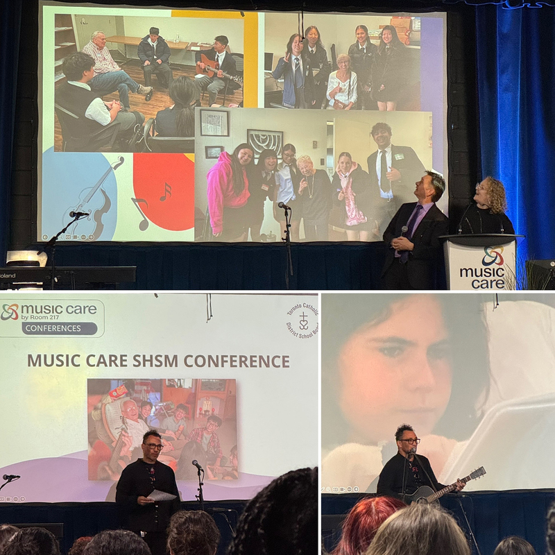 Collage of photos of SHSM students attending MUSIC CARE conference