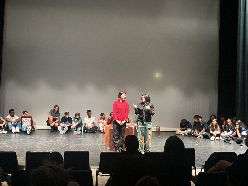 Photo of Loretto College Drama Students performing on the stage