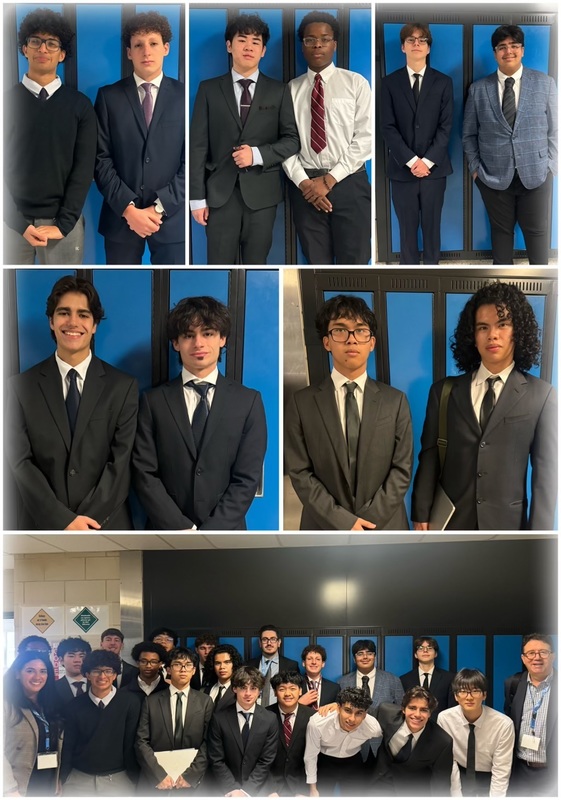 Collage of six photos of Brebeuf College students at the event