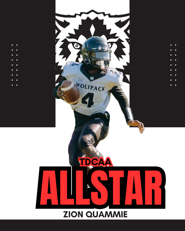 Graphic of JCM student athlete in play with the text All Star