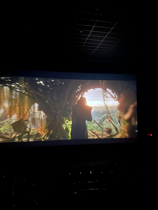 Photo of the theatre screen during the Wicked: For Good screening