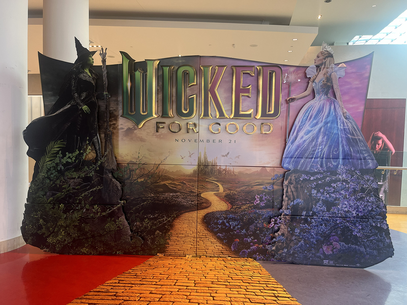 Photo of the theatre display for the Wicked: For Good movie