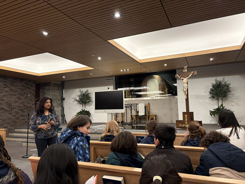 Photo of St. Brigid students on the field trip to St Michael’s Cathedral