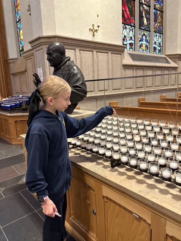 Photo of St. Brigid students on the field trip to St Michael’s Cathedral