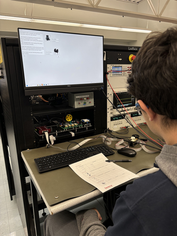 Photo of two SJOA students exploring Health and Wellness technology at Seneca