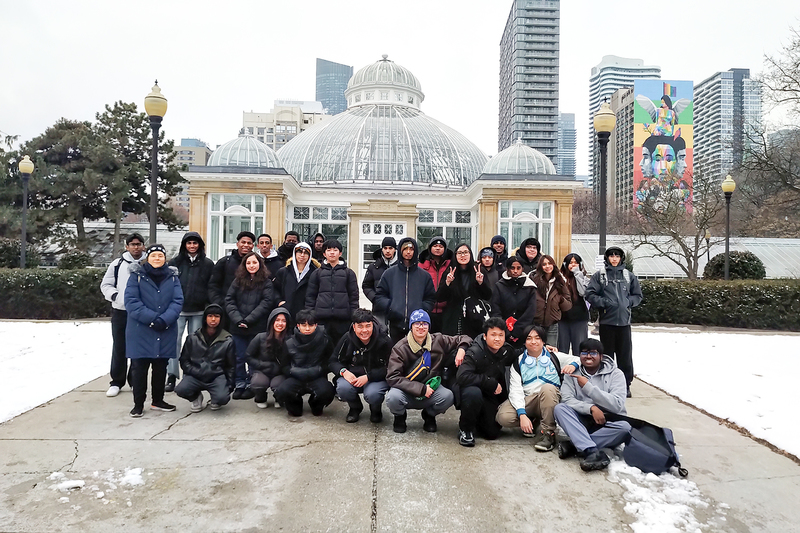 Group photo of SJOA students and staff in downtown Toronto