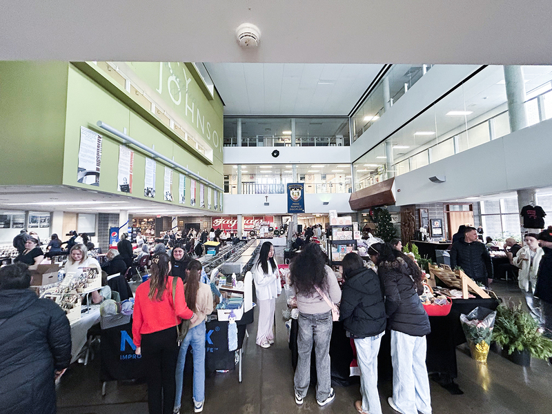 Photo of students attending the Christmas Market