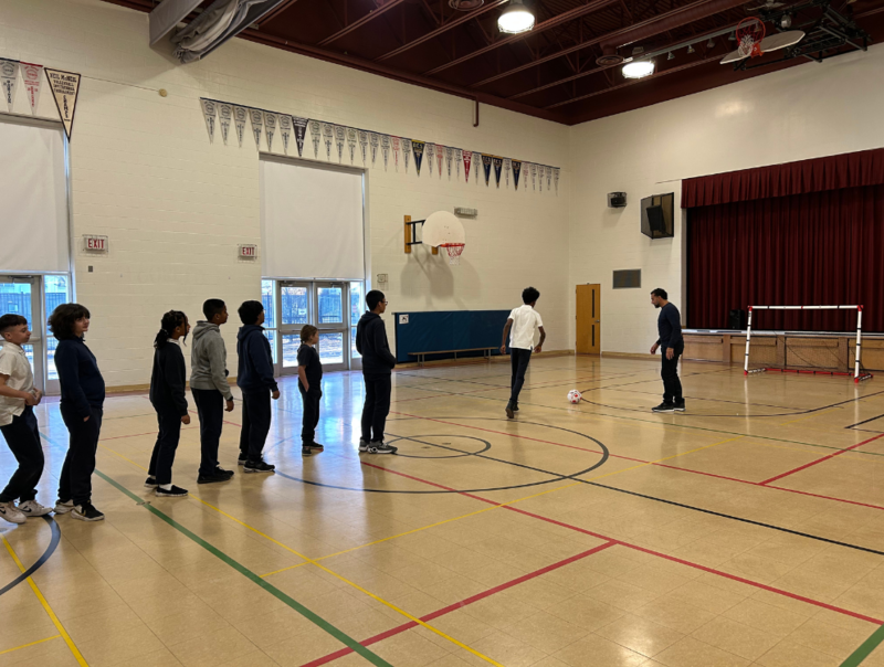 Canadian Soccer Icon Dwayne De Rosario Returns to St. Maria Goretti Catholic School to Celebrate New Soccer Nets Donation
