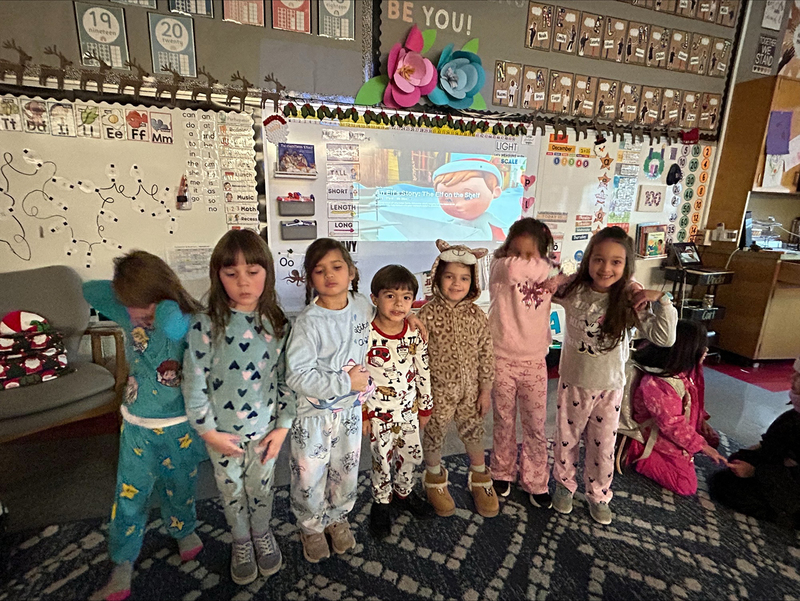 Photo of St. John Bosco students in comfy clothing