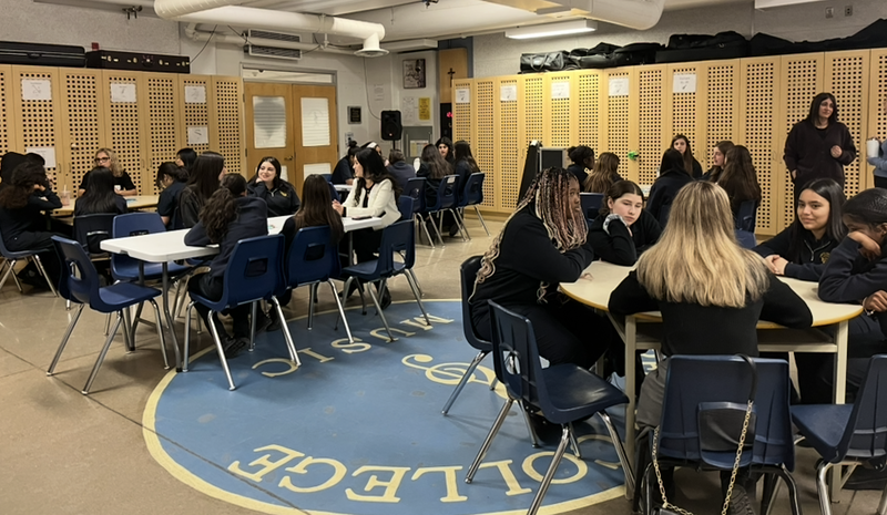 Photo of Loretto students listening to career professionals