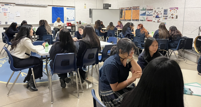 Photo of Loretto students listening to career professionals