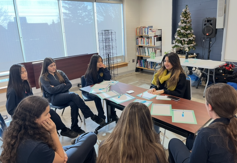 Photo of Loretto students listening to career professionals