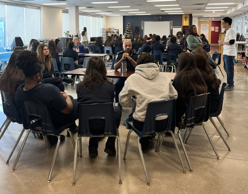 Photo of Loretto students listening to career professionals