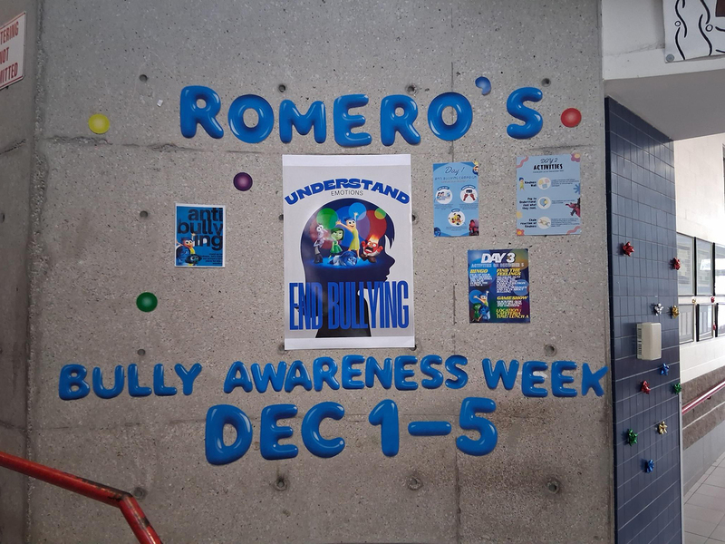 Display advertising Romero Bully Awareness Week December 1 to 5
