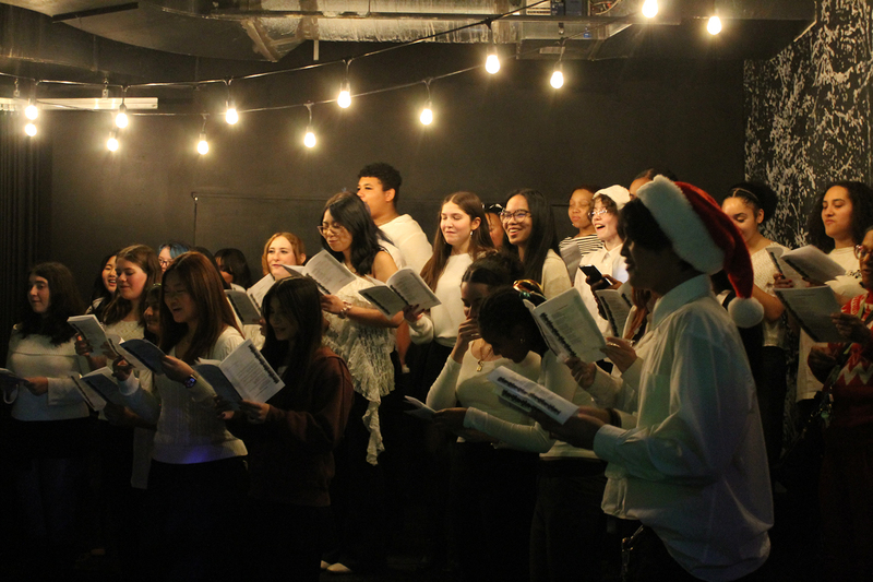 Photo of St. Patrick choir students singing together