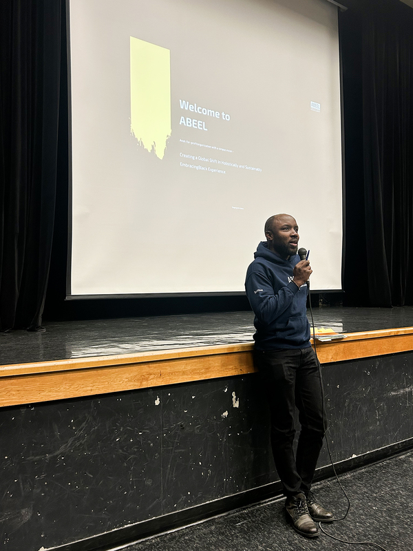 Photo of speakers presenting during the event