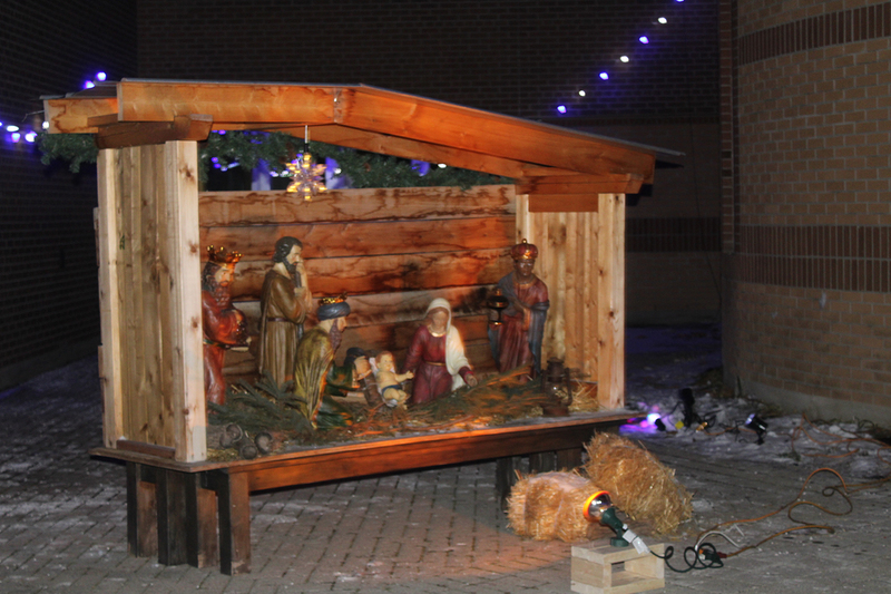 Photo of nativity display at Father Henry Carr's Christmas in the Courtyard celebration