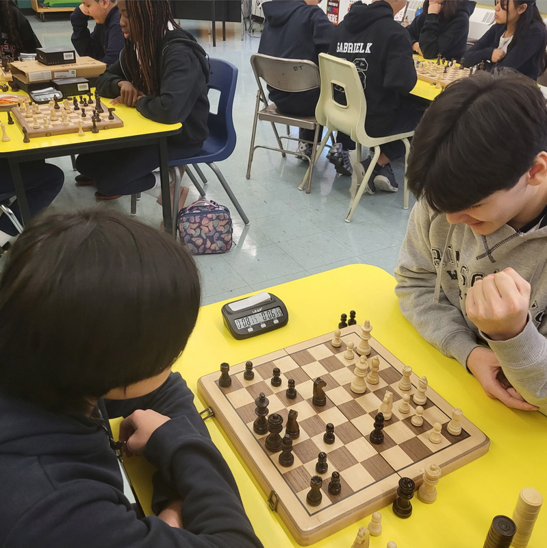 Photo of Blessed Trinity students playing chess