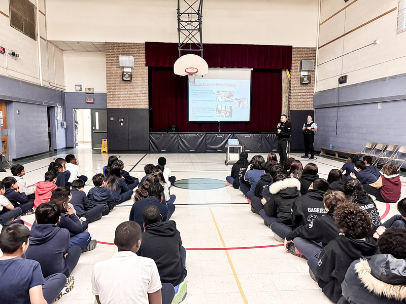 TTC presenting to our Grades 4 to 8 students on transit safety