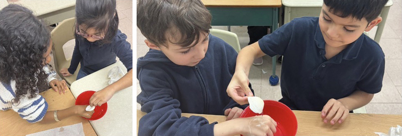 Our students in Grade 2/3 practicing the Sacrament of Baptism and helping them grow in knowledge and reverence.