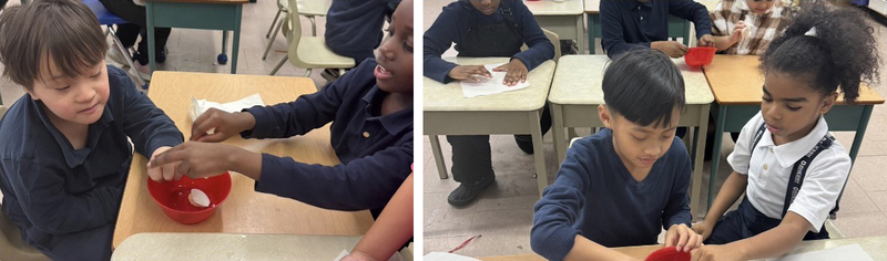 Our students in Grade 2/3 practicing the Sacrament of Baptism and helping them grow in knowledge and reverence.