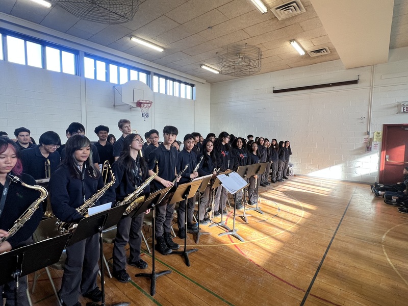 Marshall McLuhan Choir and Jazz Band Connect with Local Elementary Schools