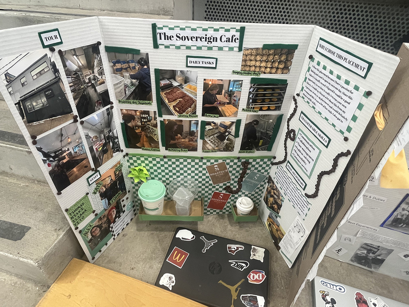 Photo of a student's project board on their co-op experience