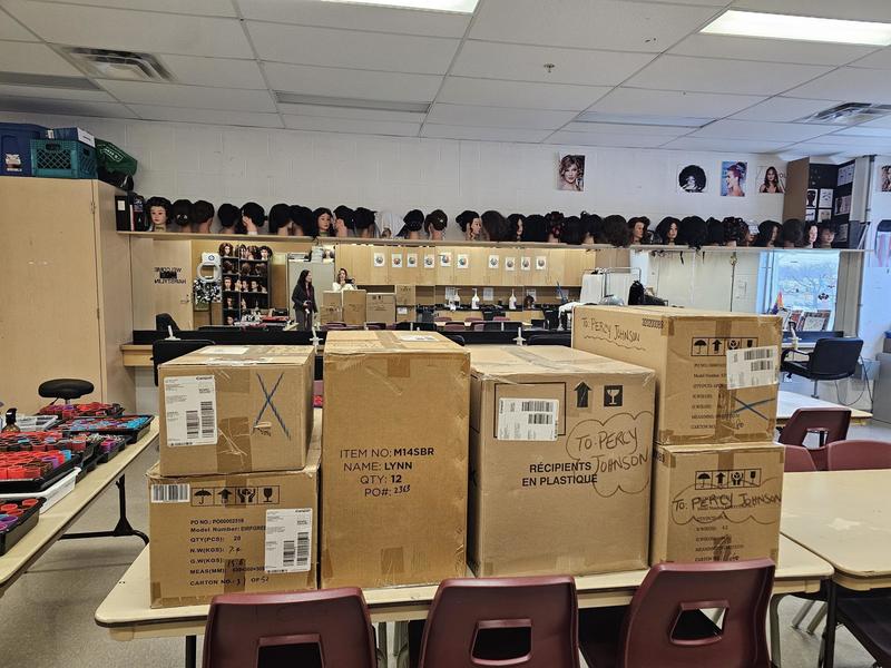 Monsignor Percy Johnson students gain hands-on skilled trades experience in Hairstyling and Aesthetics using new industry-standard tools.