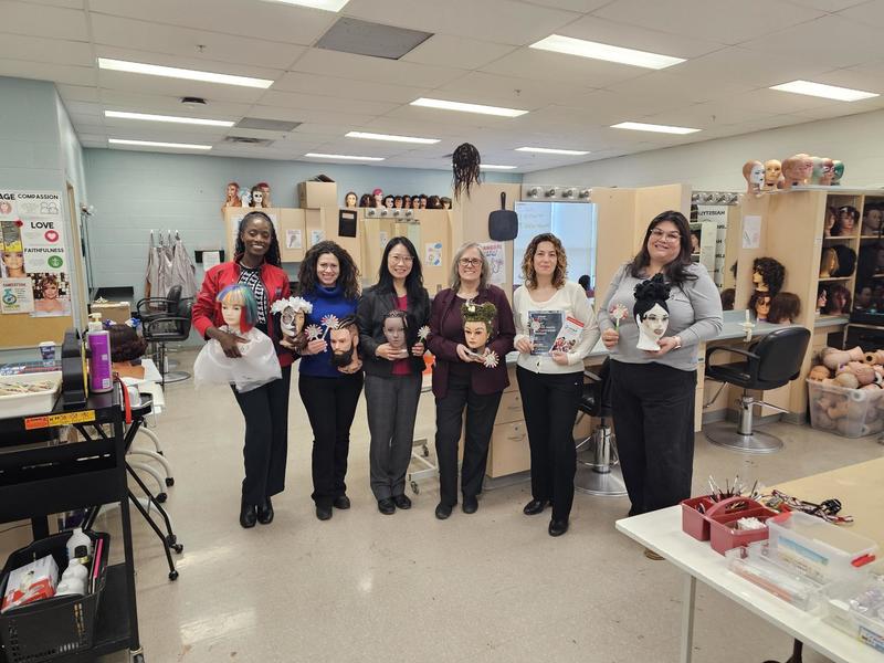 Monsignor Percy Johnson students gain hands-on skilled trades experience in Hairstyling and Aesthetics using new industry-standard tools.