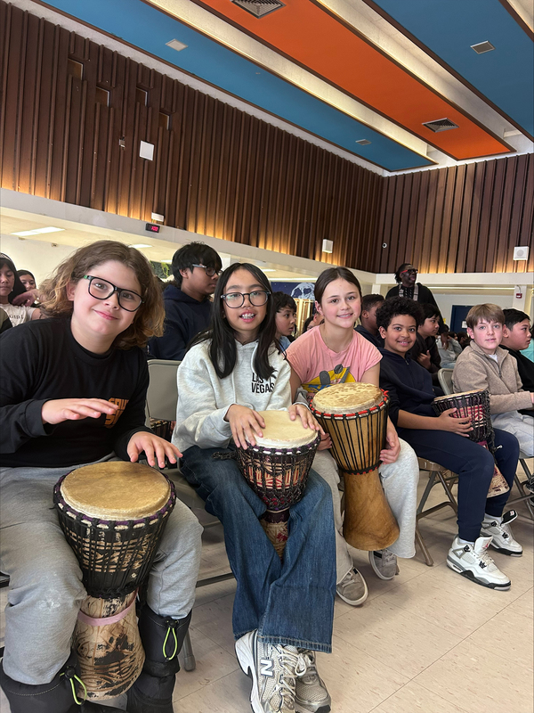 Photo of the St. Margaret students drumming