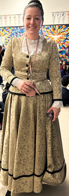 Photos of St. Angela staff member dressed for Italian and French Carnival celebrations